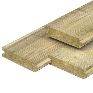 Tábua com encaixe Pinho tratado secção 4.0x17.0x300cm