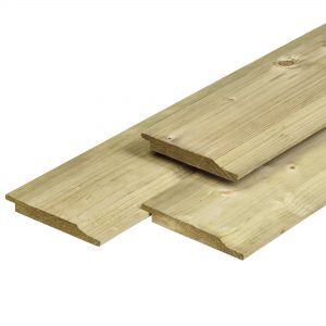 Tábua entalhe para sobreposição Pinho Nórdico secção 1.9x14.5cm