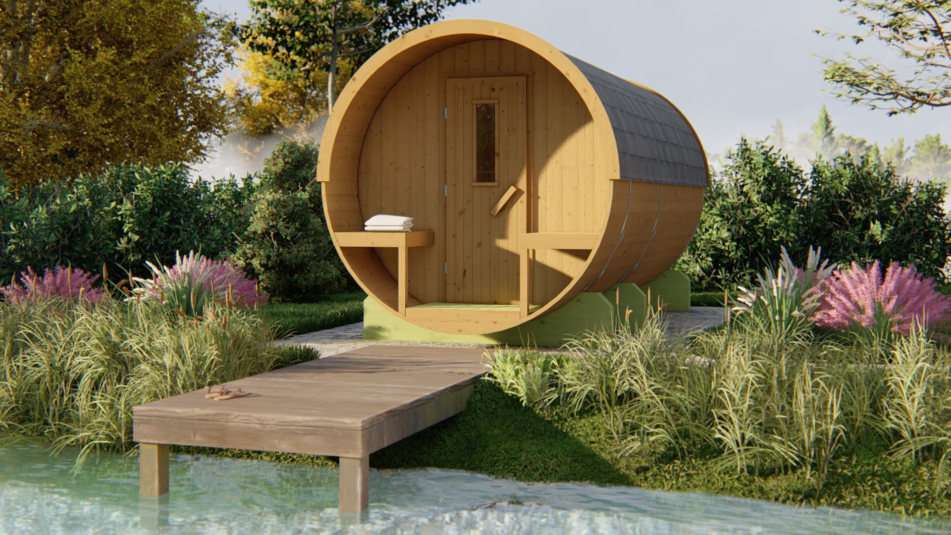 Sauna Barrel Ø215x400 (madeira termo tratada)